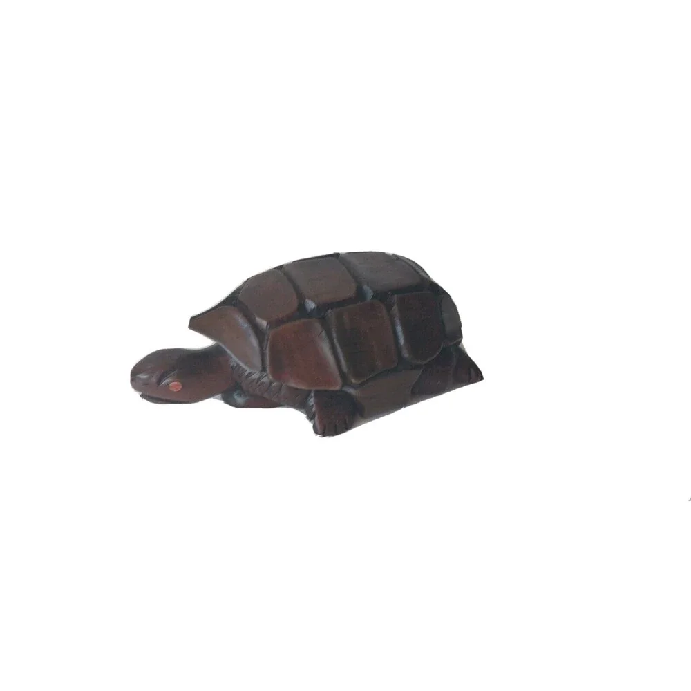 Wood Tortoise Turtle Hand Carved Sculpture Decor Figurine Paper Weight Handmade